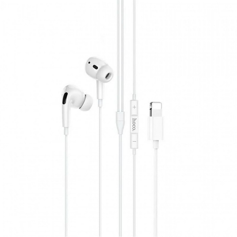 картинка Hoco M111 Pro Primero digital headset iP for Lightning, 1.2m, с lightning разъемом, белый от маркетплейса TEMA.shop