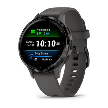 картинка Garmin Venu 3S, 41 мм, корпус и ремешок серого цвета, безель темно-серый от маркетплейса TEMA.shop 1