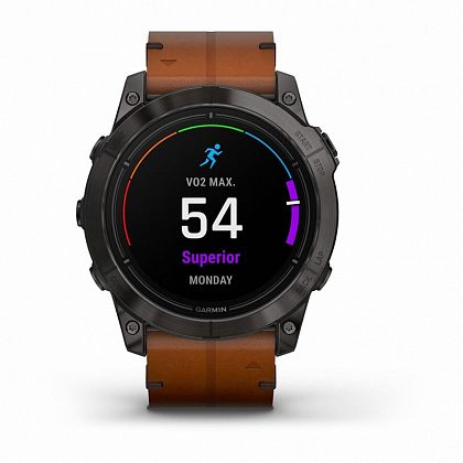 картинка Garmin Epix Pro (Gen 2), Sapphire, 51 мм, цвет корпуса угольно-серый, ремешок коричневый кожаный от маркетплейса TEMA.shop 2