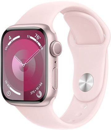 картинка Apple Watch Series 9, 41 мм, корпус розового цвета, ремешок нежно-розового цвета, размер M/L от маркетплейса TEMA.shop 1