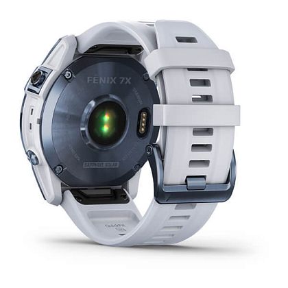 картинка Garmin Fenix 7X Sapphire Solar, 51 мм, цвет корпуса синий, ремешок белого цвета от маркетплейса TEMA.shop 6