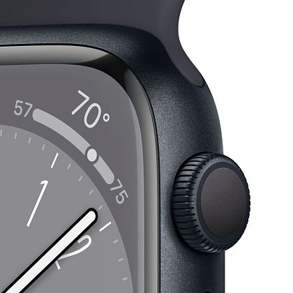 картинка Apple Watch Series 8, 45 мм, цвет корпуса темная ночь, ремешок цвета темная ночь, размер S/M от маркетплейса TEMA.shop 5