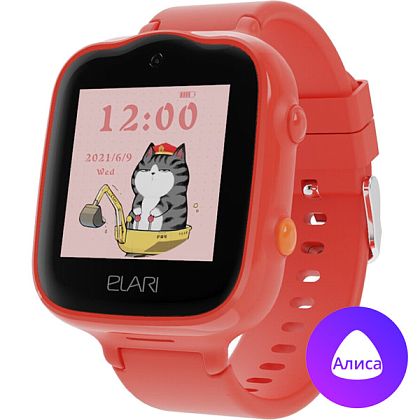 картинка Детские умные часы ELARI KidPhone 4G Bubble, цвет корпуса красный от маркетплейса TEMA.shop 1