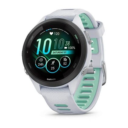 картинка Garmin Forerunner 265S, 41 мм, цвет корпуса белый с ремешком бело-салатового цвета от маркетплейса TEMA.shop 1