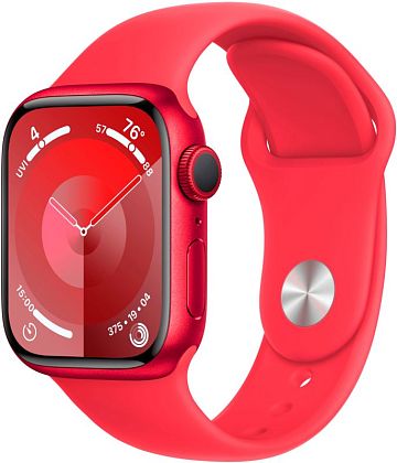 картинка Apple Watch Series 9, 45 мм, цвет корпуса красный, ремешок цвета красный, размер S/M от маркетплейса TEMA.shop 1