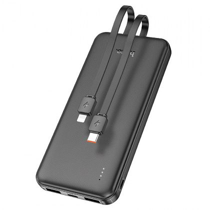 картинка HOCO J118 10000mAh Speed Energy Power Bank, build-in C&L cables, черный от маркетплейса TEMA.shop 1
